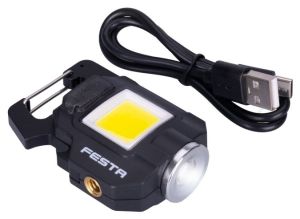 Nab�jacie svietidlo MINI COB LED, 750 lm, karab�na, IP44, USB�C