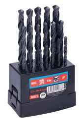 Vrtky do kovu HSS 1-10mm 19ks stojan