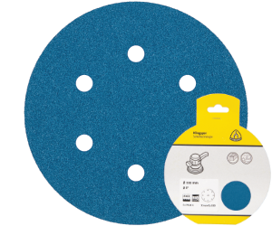 Brsny vsek na zips PS 21 FK, 150 mm, P40, dierovan D6, 5 ks blister