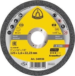 Rezn kot A 346 Extra 115  1,6  22,23 mm rovn